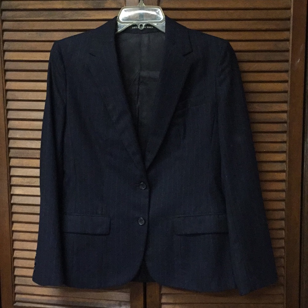 St. Laurie Women’s Navy Pinstripe Skirt Suit